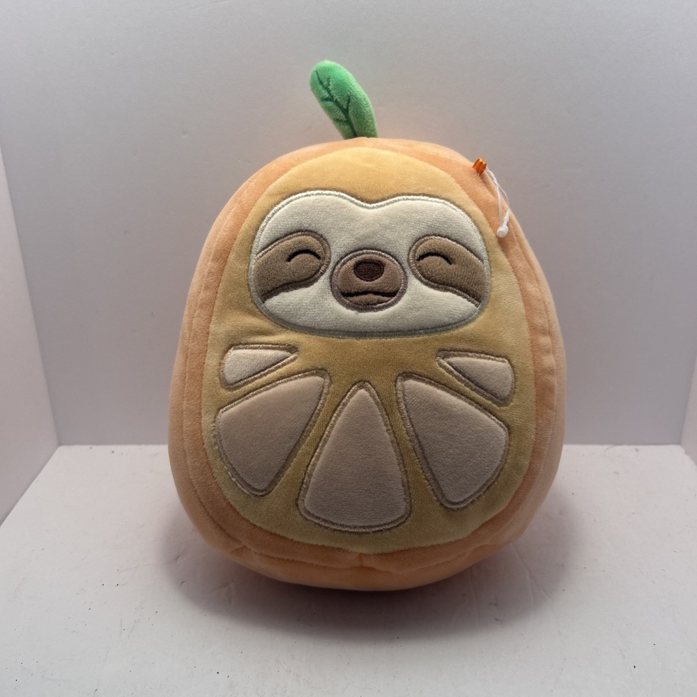Squishmallows Simon the Sloth Plush Unisex Small Orange Good Fruit Costume